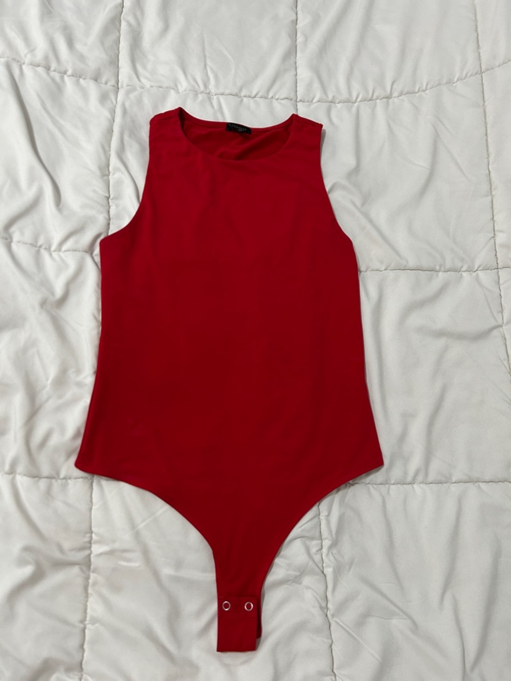 Dynamite Vibrant Red Sleeveless Scoop Bodysuit